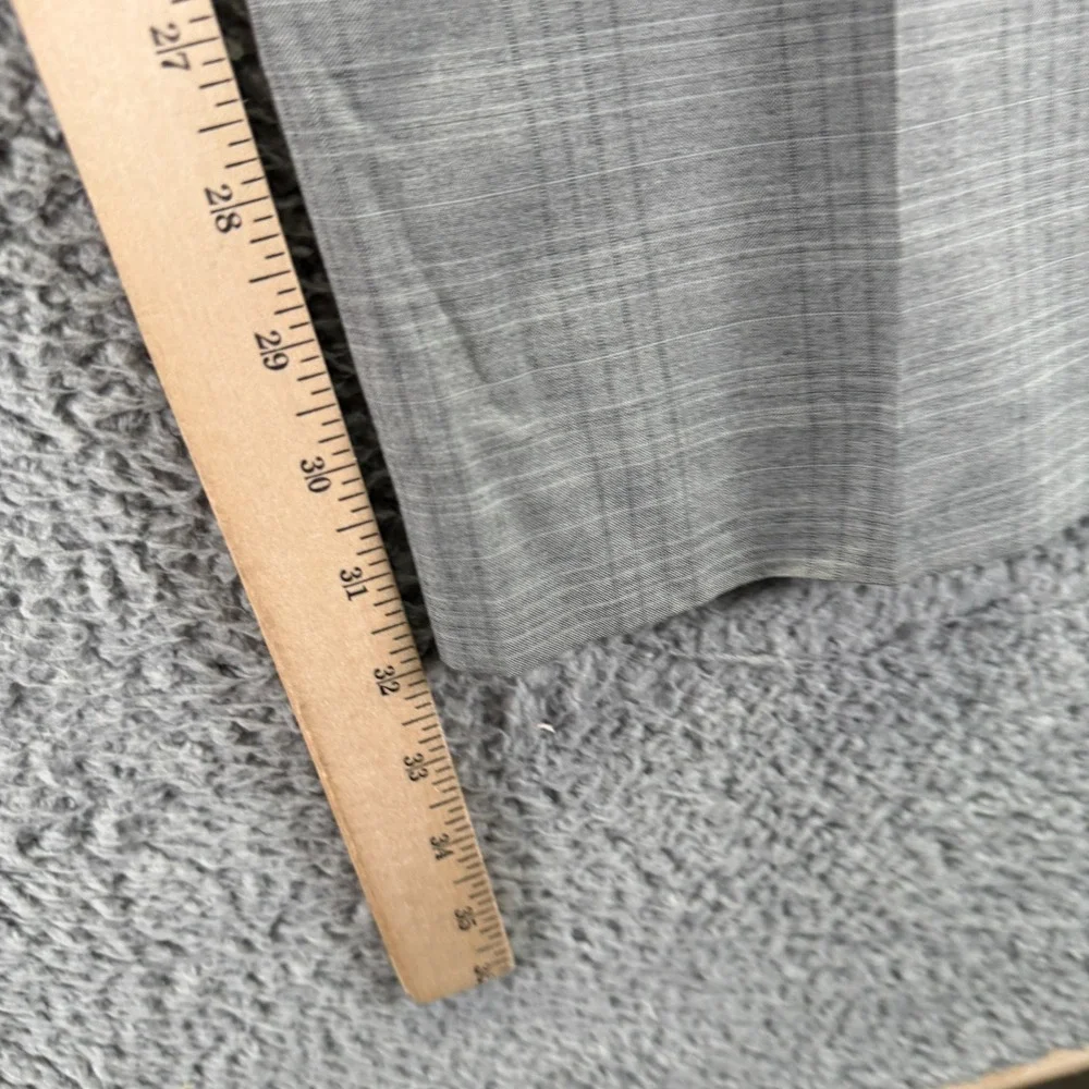 Banana Republic Pant Mens 36x32 Gray Checked Polyester Dress Straight Business